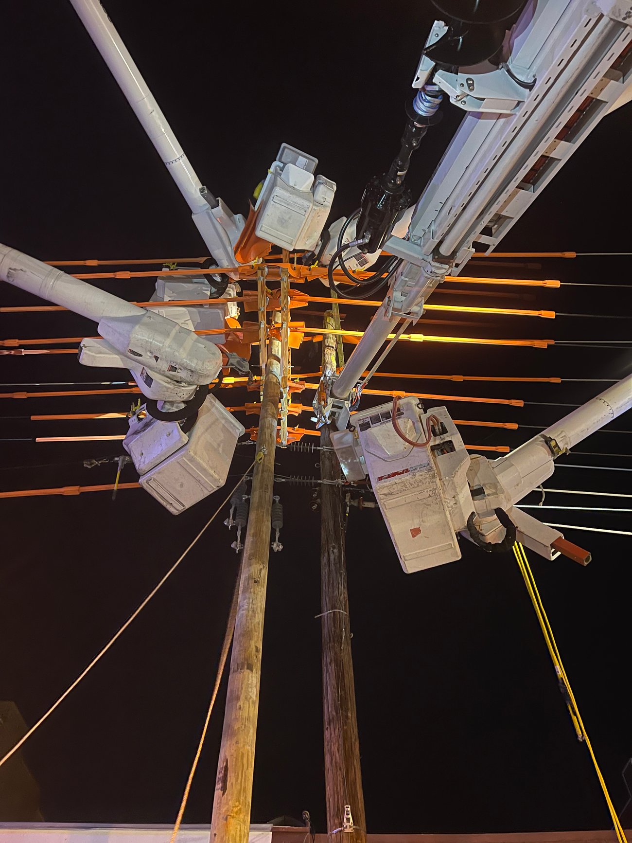 Lineman submitted photo of distribution work. Submitted by Donny Gillham.