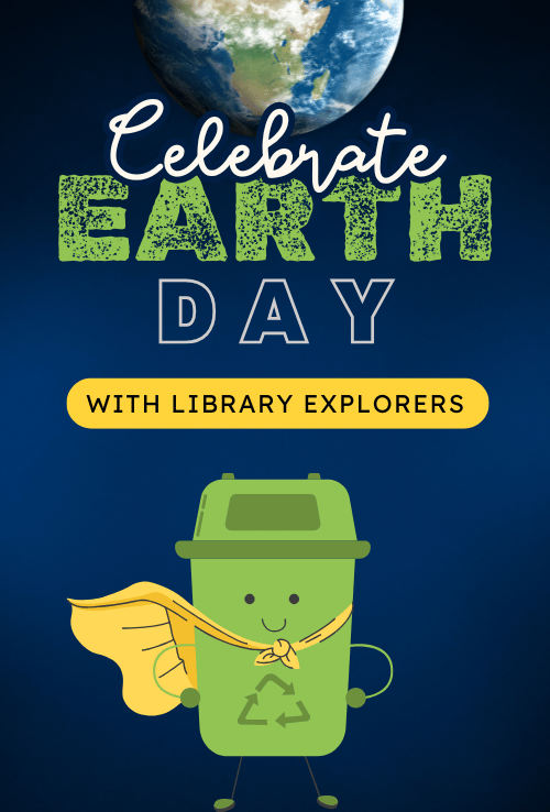 recycling superhero cartoon under Earth and event logo
