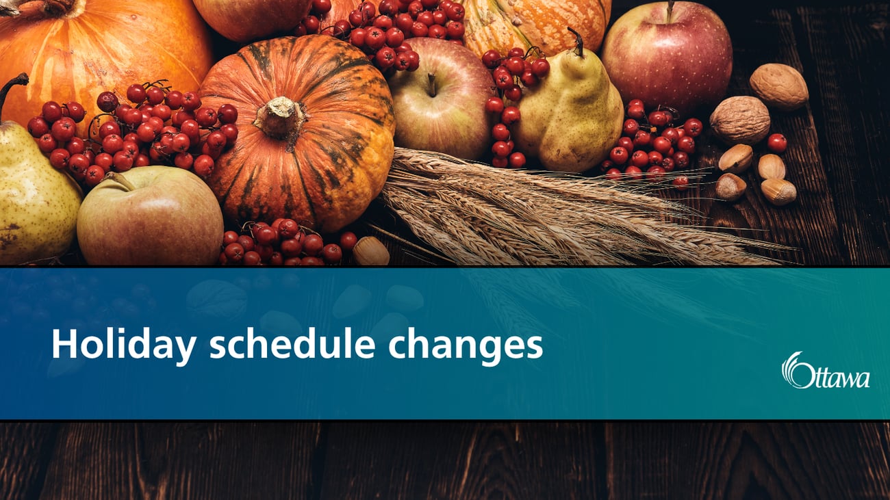 Various pumpkins and seasonal vegetables line the top and sides of the graphic. \