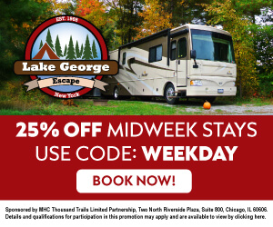 25% off midweek stays at lake george escape