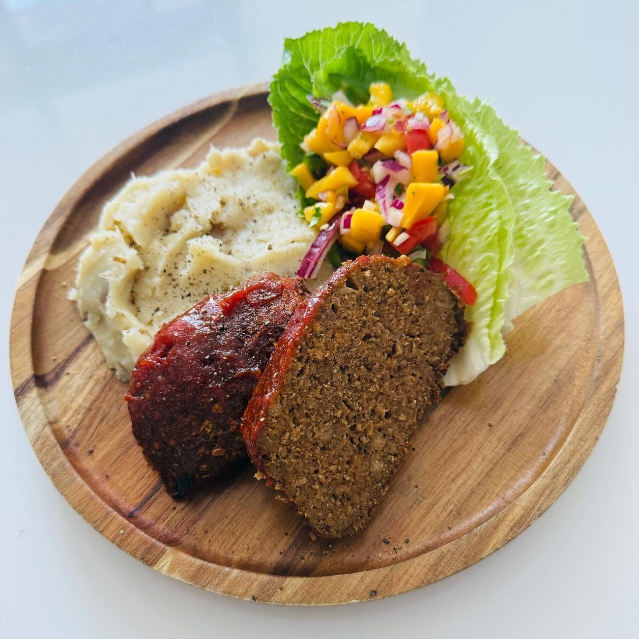 Sweet and Spicy Glazed Plant-Based Meatloaf