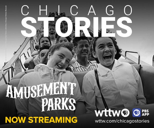 Ad: Young adults laughing while on roller coaster, Watch Chicago
Stories: Amusement Parks, Now Streaming!