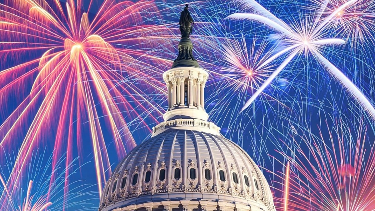 Fireworks over U.S. Capitol dome