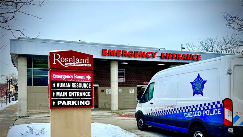 Roseland Community Hospital is picture on Dec. 6, 2025. (WTTW News)