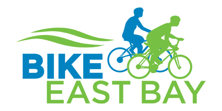 Green and blue Bike East Bay logo Green and blue Bike East Bay logo