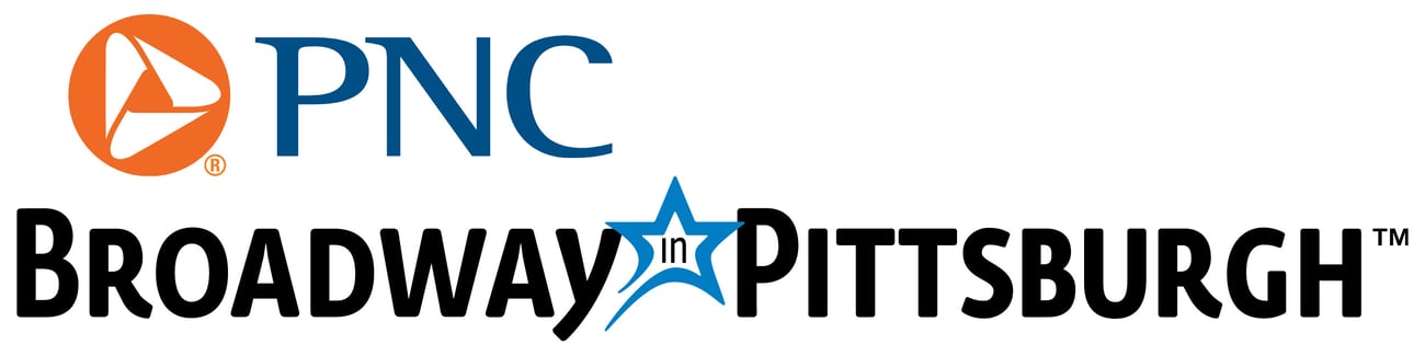 PNC Broadway in Pittsburgh logo with the orange PNC emblem on the left and Broadway Pittsburgh text in black, separated by a blue star.