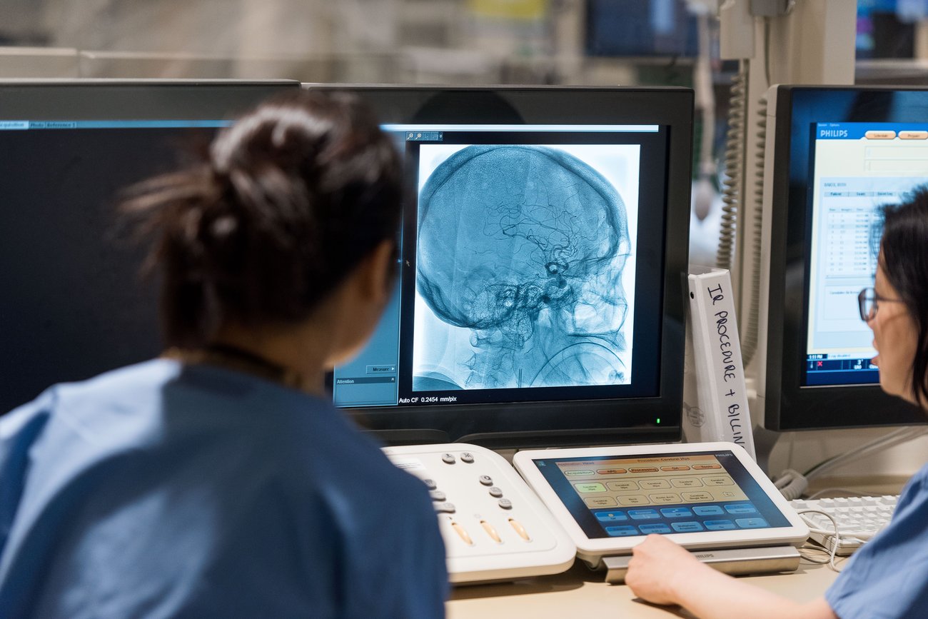 Providers looking at brain scan