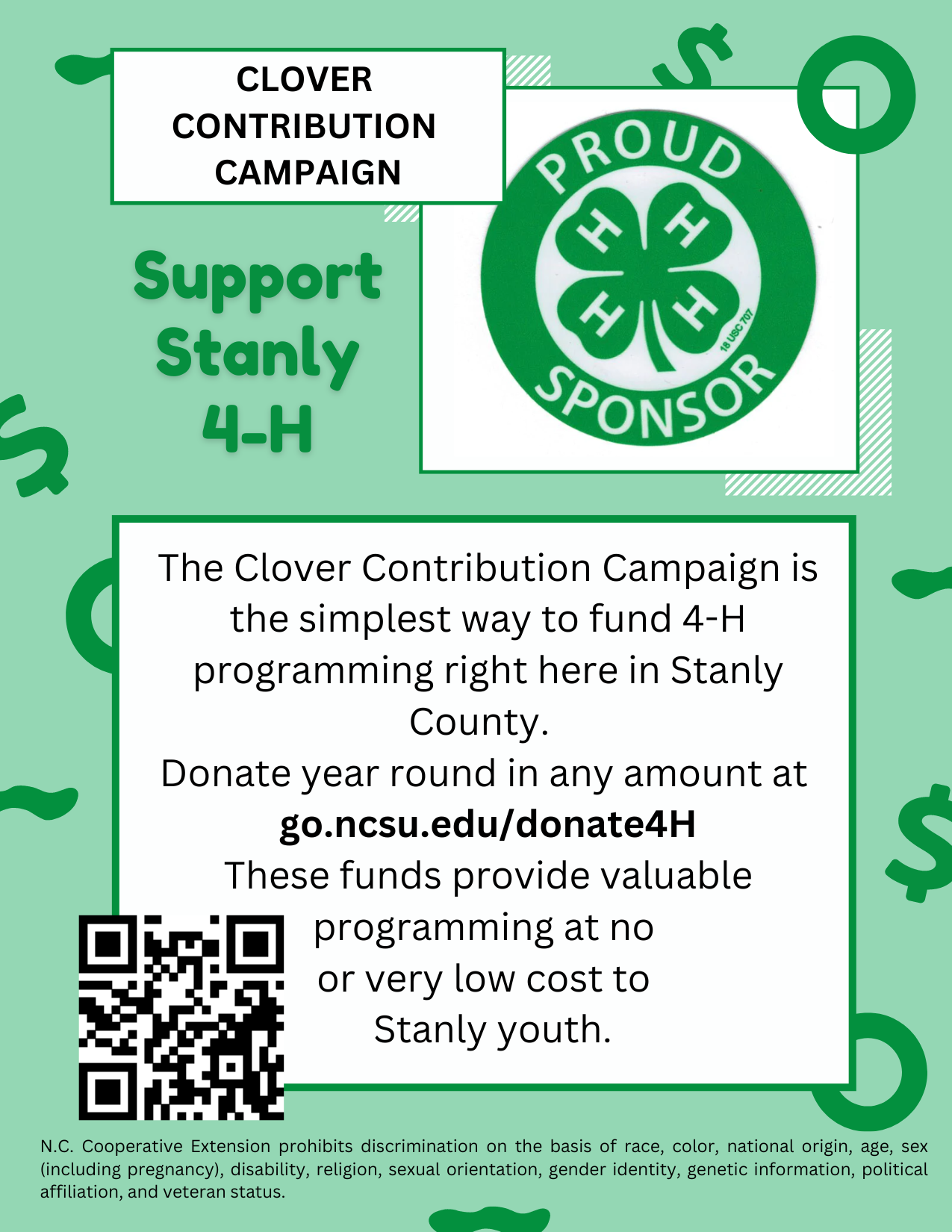 Image of a small Clover Contribution Campaign Flyer