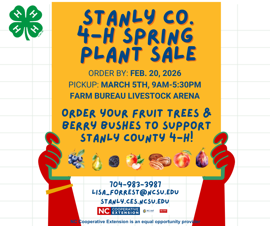 Spring plant sale announcement. Order by 2-20-26. Pickup 3-5-26, 9 am -5:30 @ livestock arena. call 7049833987 to order.