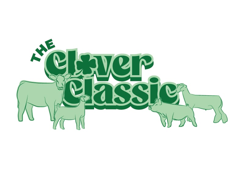 clipart of a calf, goat, pig, and a lamb