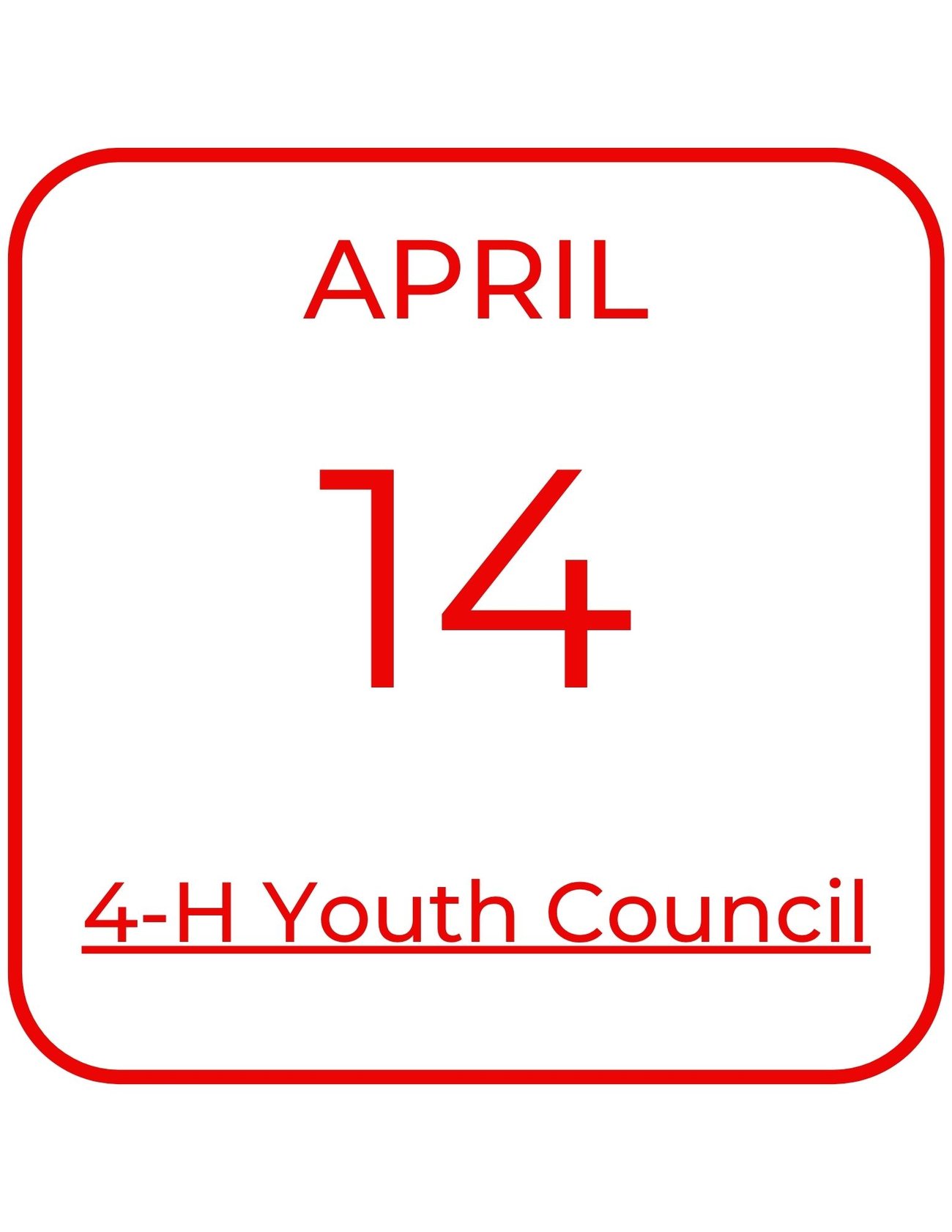 April 14 4-H Youth Council