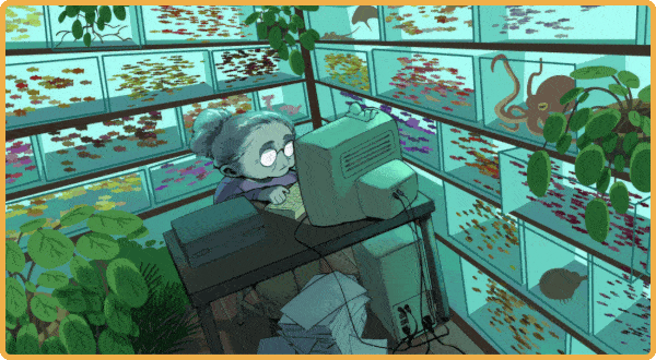 Illustration projects: Fish tanks, characters, comic