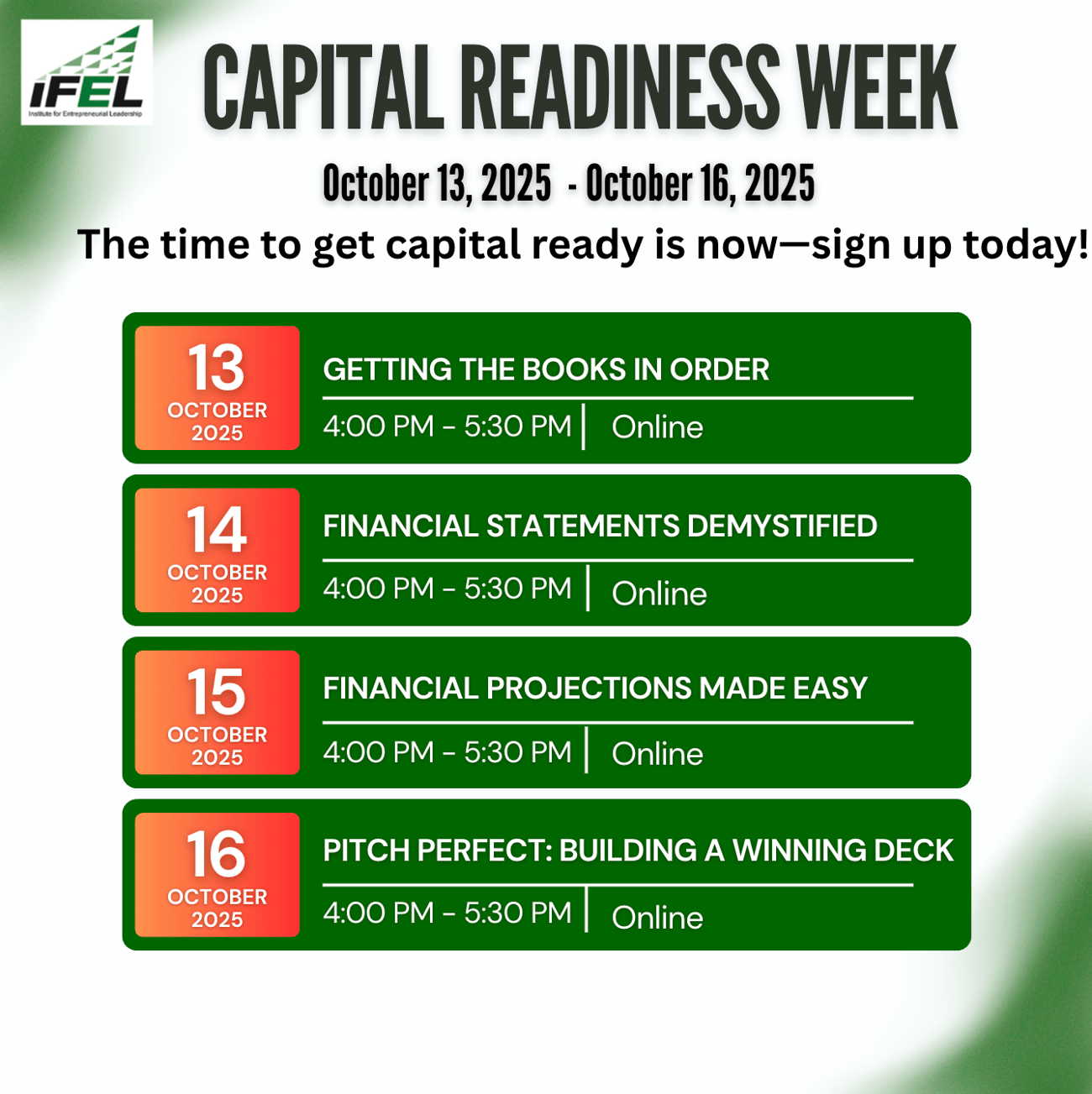 Capital Readiness Schedules