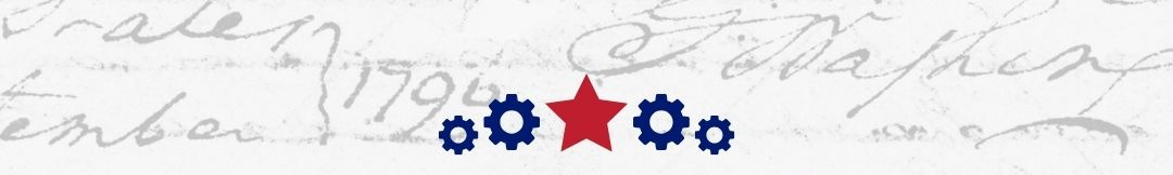 Red, white, and blue design.