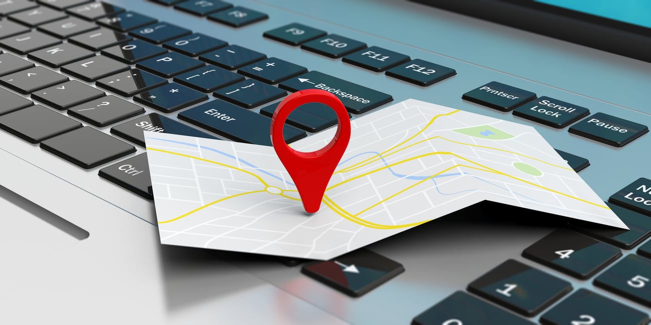  Map on top of computer keyboard
