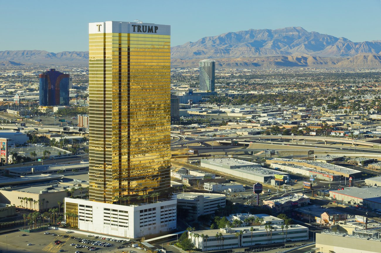 Las Vegas, USA - January 30, 2022: Daytime view of Trump Hotel -
located near the Las Vegas strip.