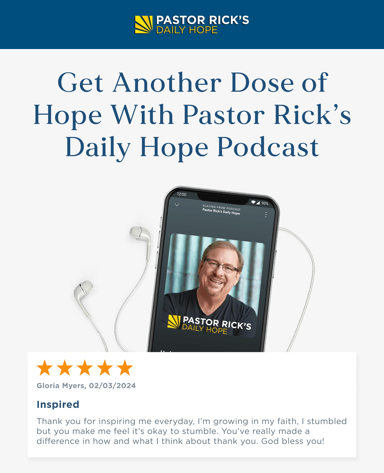 Get Another Dose of Hope With Pastor Rick's Daily Hope