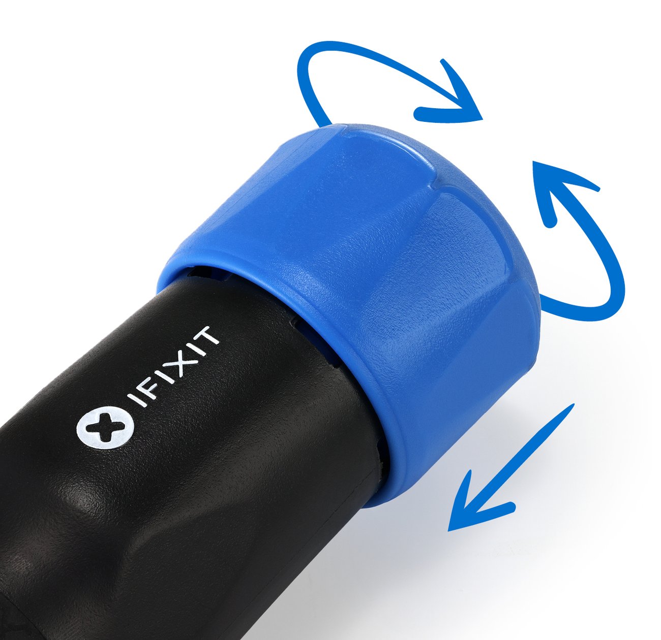 The Narwhal Driver's unique Swivel Grip cap rotates both ways and pushes to lock for added torque