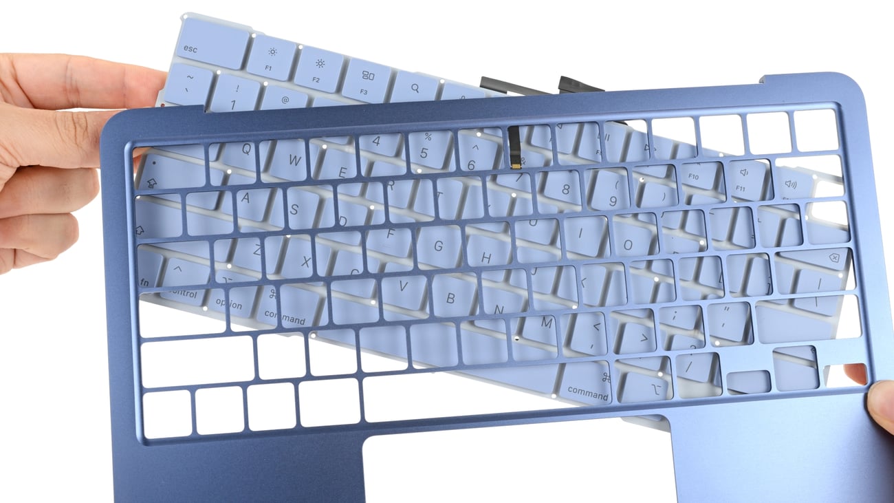 No rivets, just 41 screws to change the MacBook Neo's keyboard.