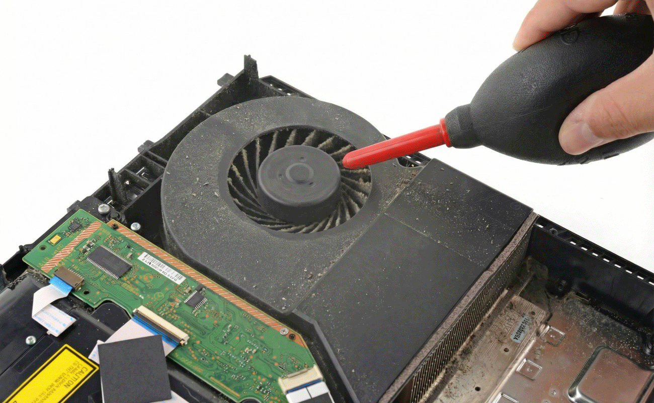 Dusty surface being wiped clean with a microfiber cleaning cloth.