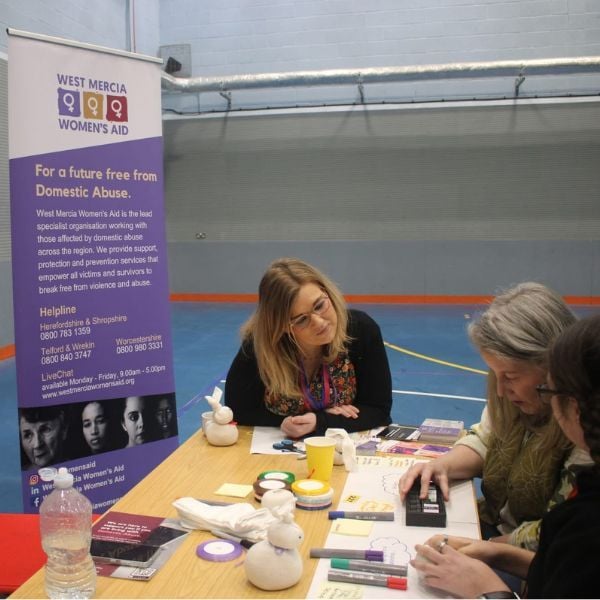 Maddie - Children and Young People's worker, particpating in activity at the Royal National College for the Blind wellbeing event. 