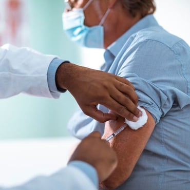 Patient getting flu shot