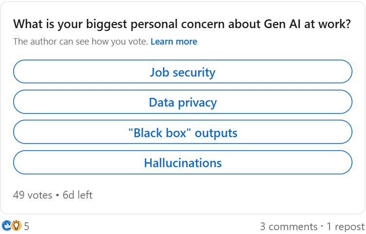 Poll: What is your biggest personal concern about Gen AI at work?