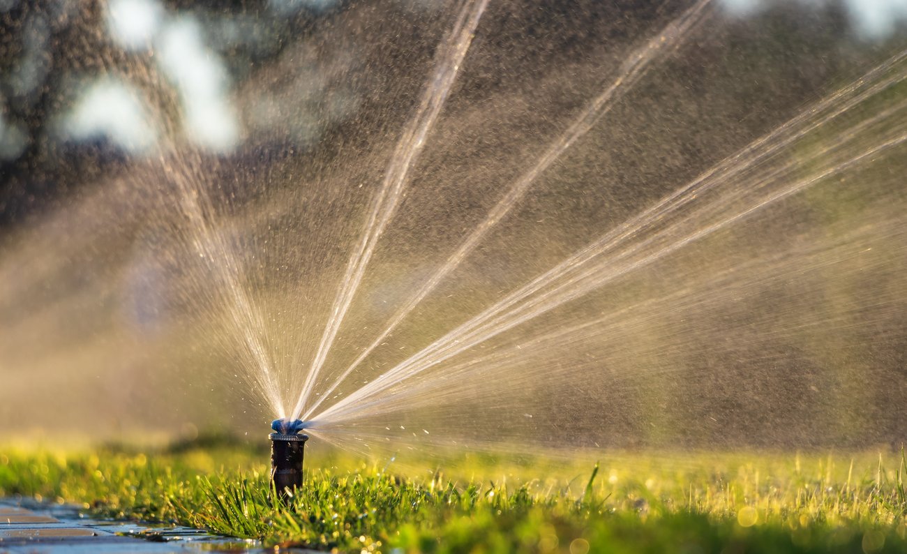 irrigation system watering lawn irrigation system watering lawn