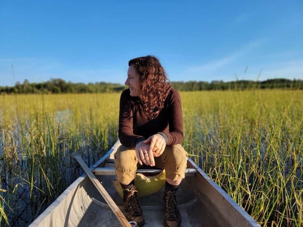 Meghan Mitchell in canoe