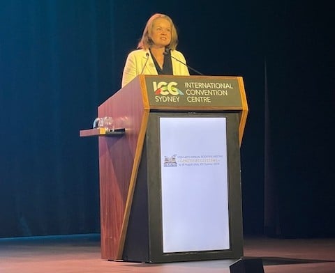 Dr (Elizabeth) Emma Palmer delivering the 20th Sutherland Lecture