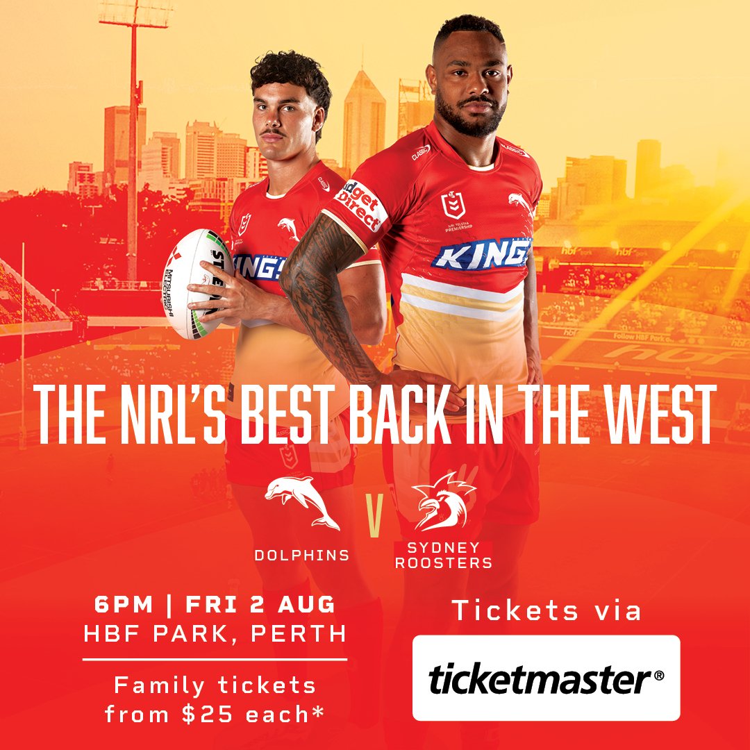NRL Dolphins vs Sydney Roosters