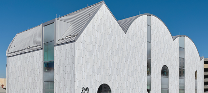 Exterior and Interior Metal Designs Provide the Perfect Solution for
Louisville High School Media Center