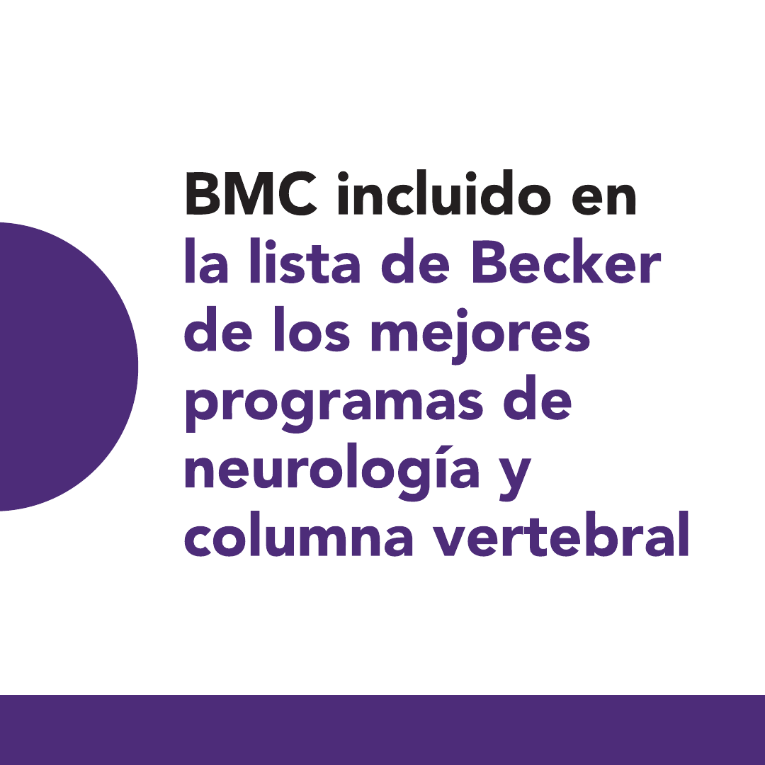 BMC incluido en la lista de Becker de los mejores programas de neurología y columna vertebral