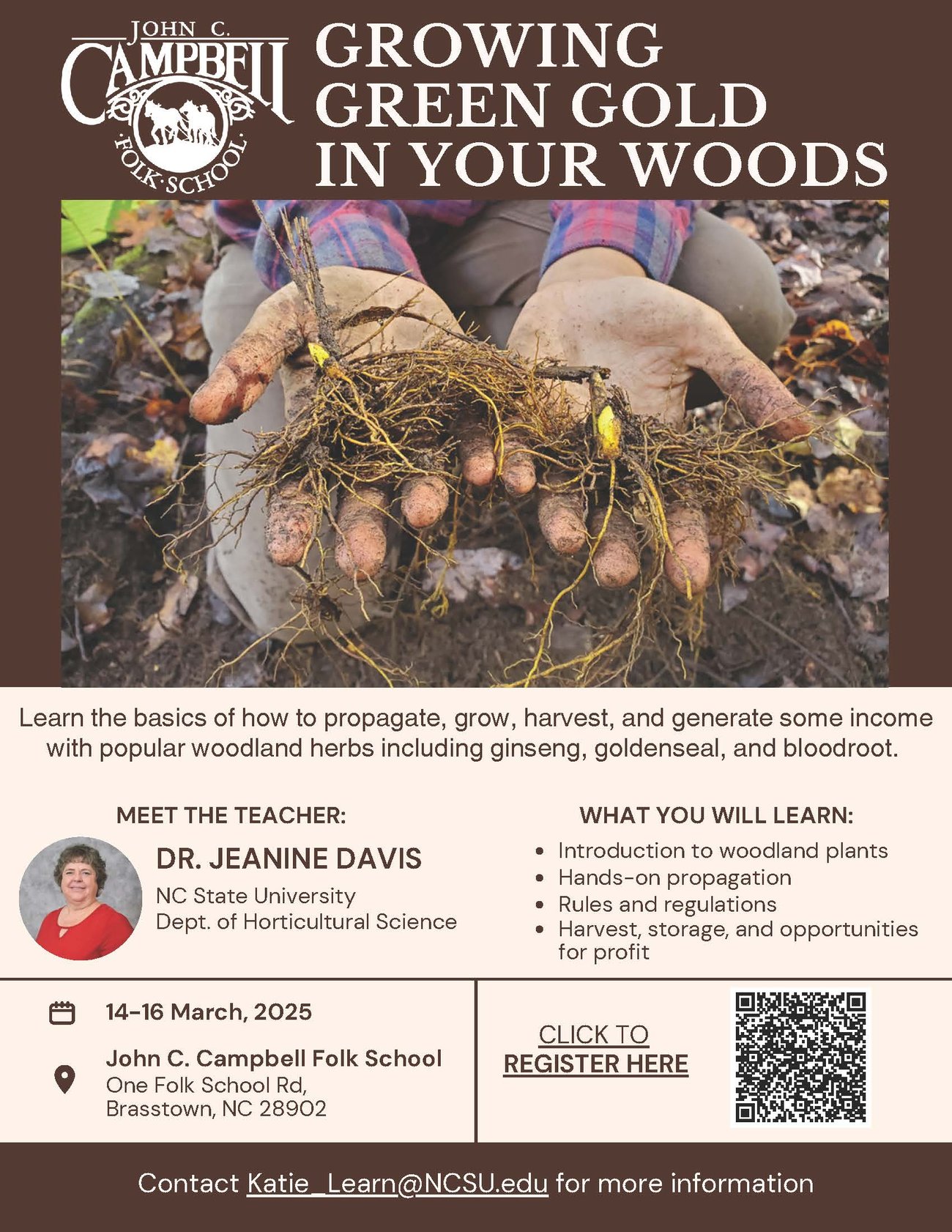 Register for Growing Green Gold Workshop, Fri Mar 14 - Sun Mar 16, John C. Campbell Folk School