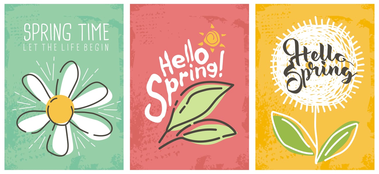  3 spring flowers, hello spring