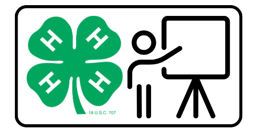 image of 4H clover and stick person presenting