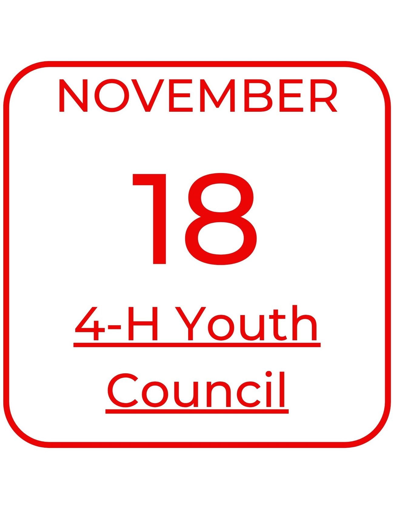 November 18 4-H Youth Council