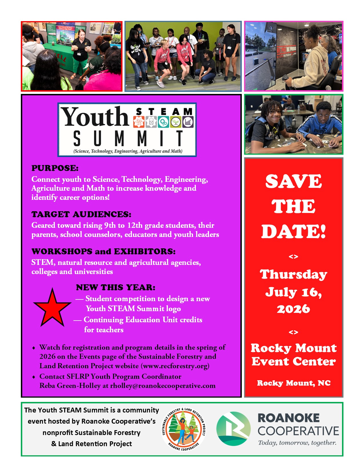 Youth Summit Save the Date Thursday July 16, 2026 Rocky Mount Event Center
