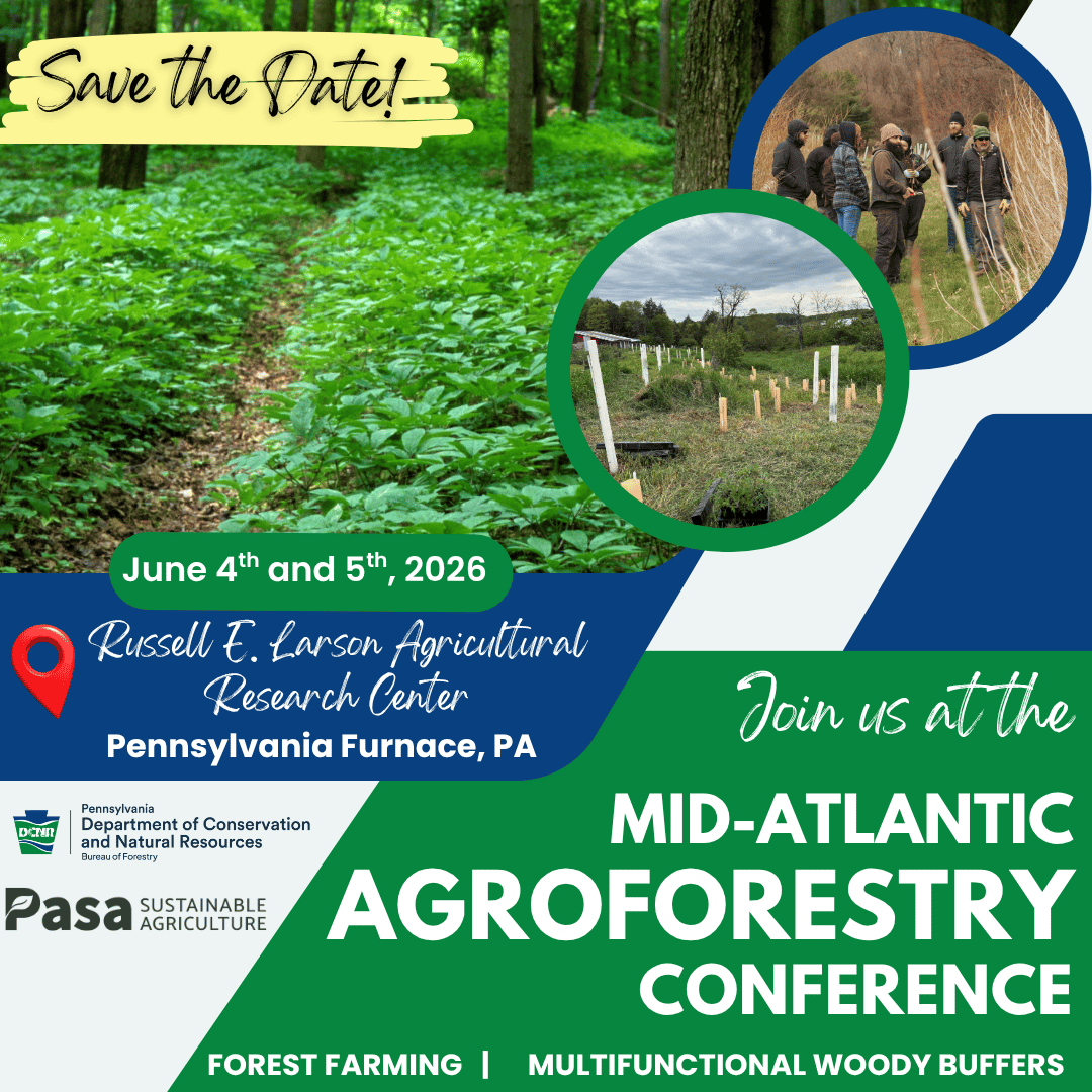 Flier for the Mid-Atlantic Agroforestry Conference on June 4 and 5.
