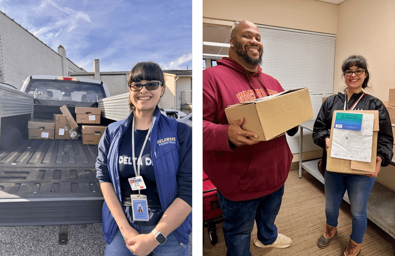 Photo from NC Cooperative Extension Guilford County Center Open House. People conversing and visiting information tables in the lobby. 