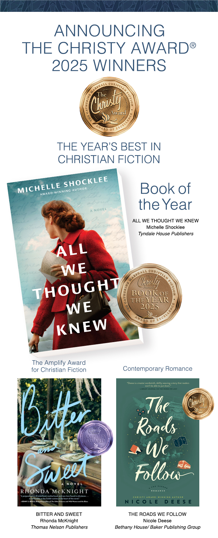 Presenting The Christy Award® winning novels for 2025