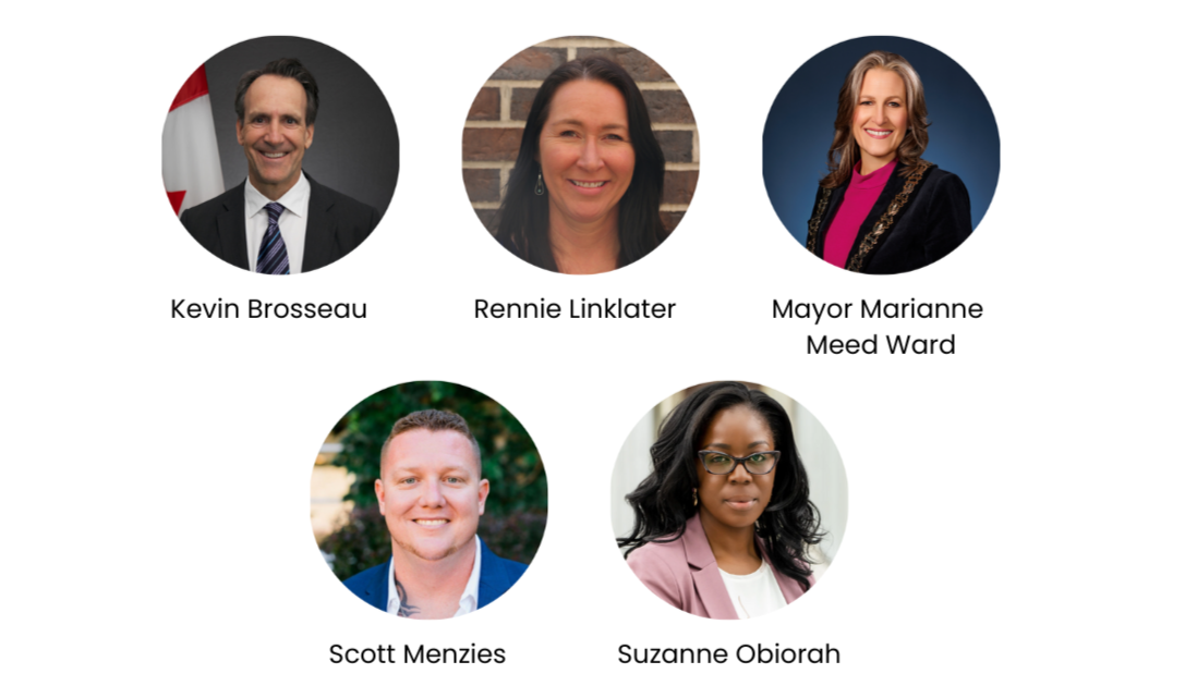 Images of Kevin Brosseau, Rennie Linklater, Marianne Meed Ward, Scott Menzies, Suzanne Obiorah