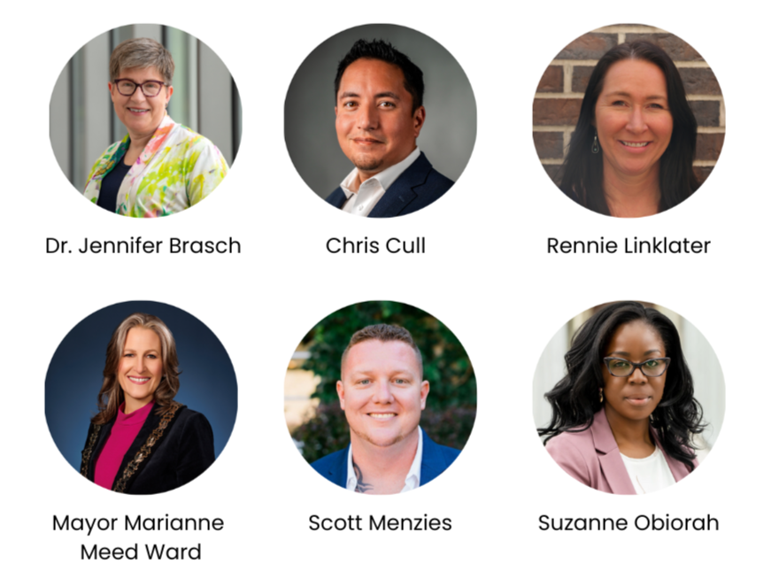 Images of Dr. Jennifer Brasch, Chris Cull, Rennie Linklater, Marianne Meed Ward, Scott Menzies, Suzanne Obiorah