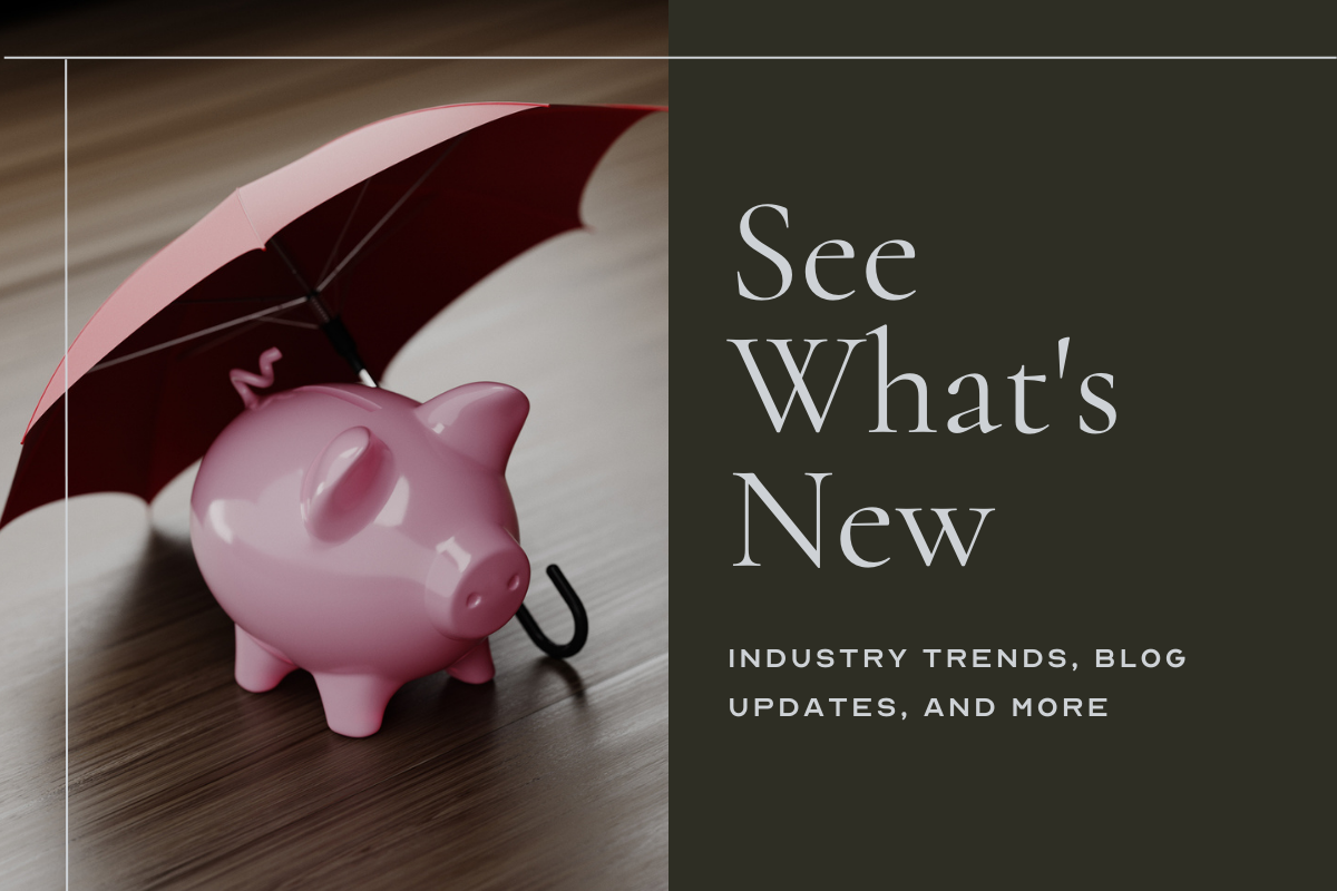 See What's New Industry Trends, Blog Updates, And More image: pink piggy bank underneath a pink umbrella