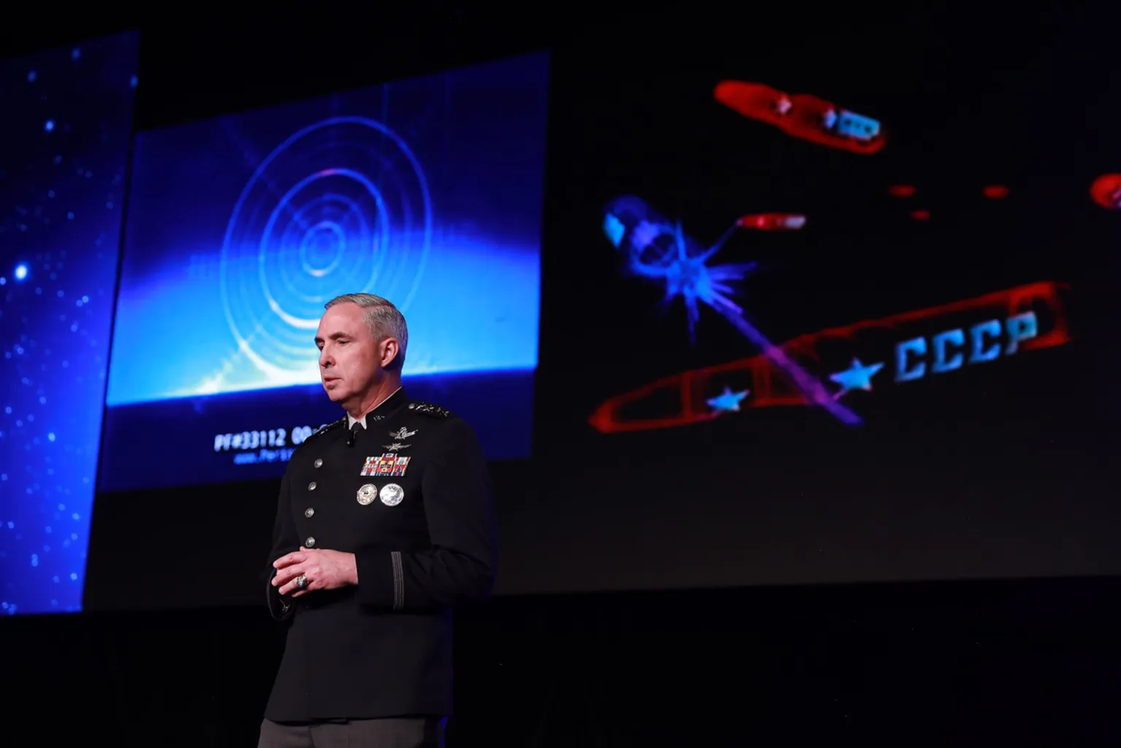 Gen. Stephen Whiting speaks April 8, 2025, at the 40th Space Symposium. Credit: Thomas Kimmell Photography