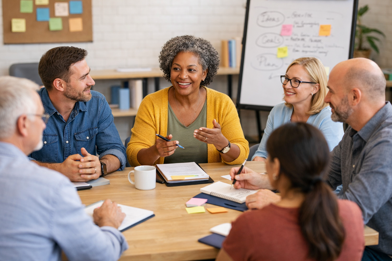 Learners in a wellbeing training session