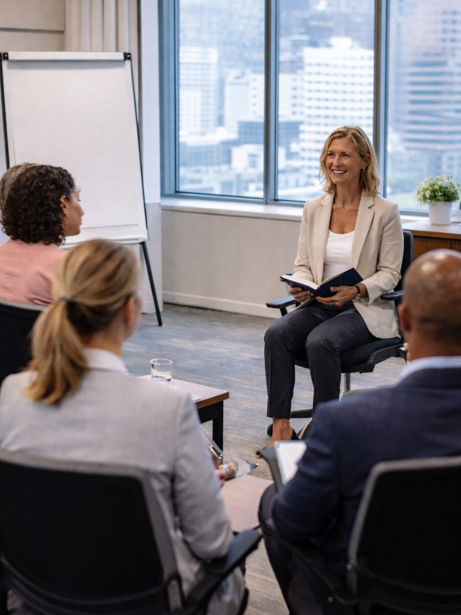 Learners in a wellbeing training session