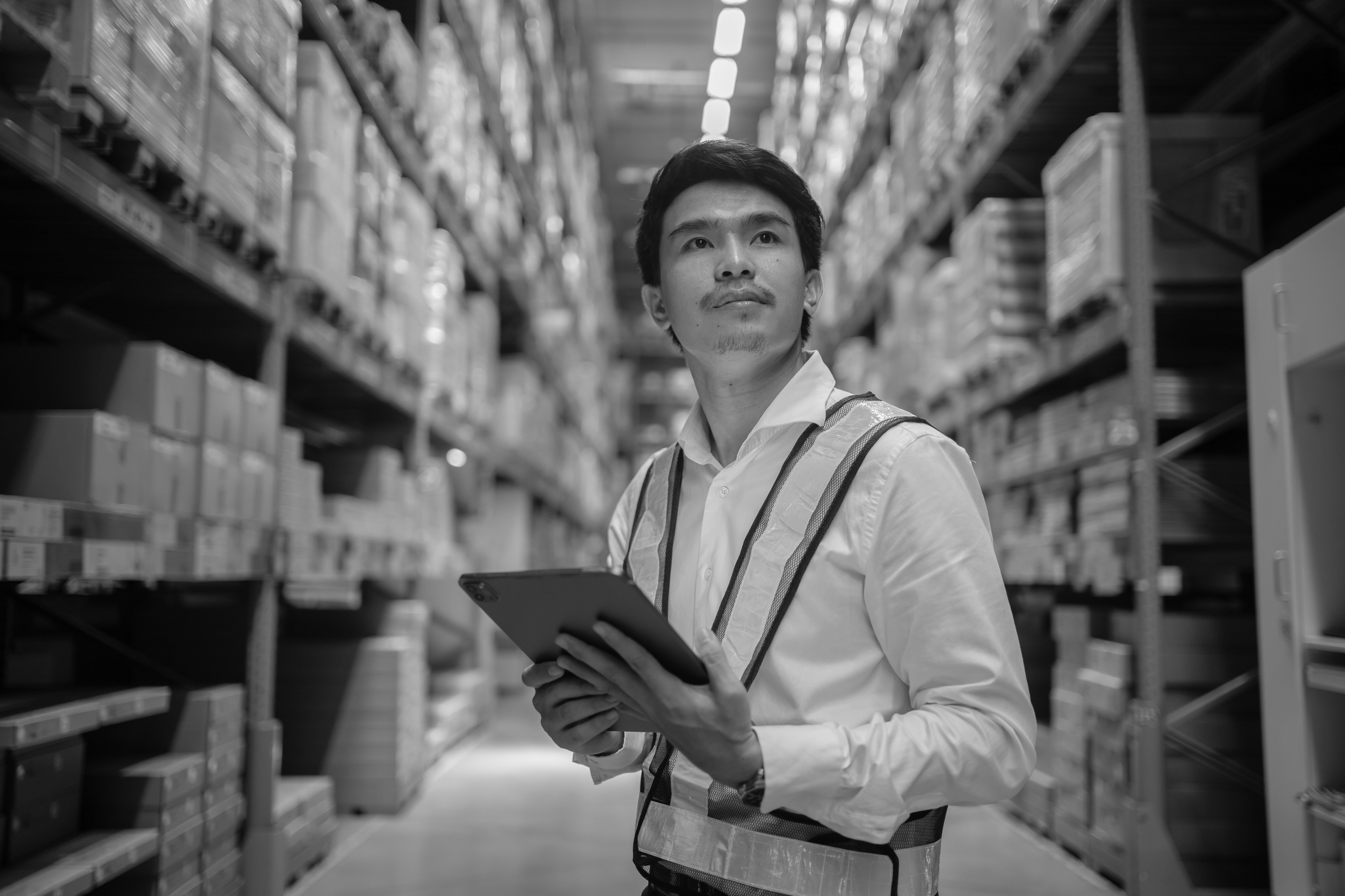 facilities manager in warehouse