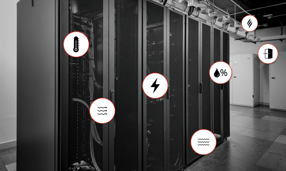 Different types of sensor to monitor server room