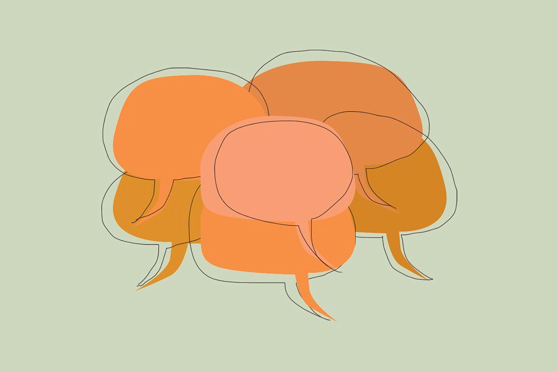 Orange speech bubbles.'